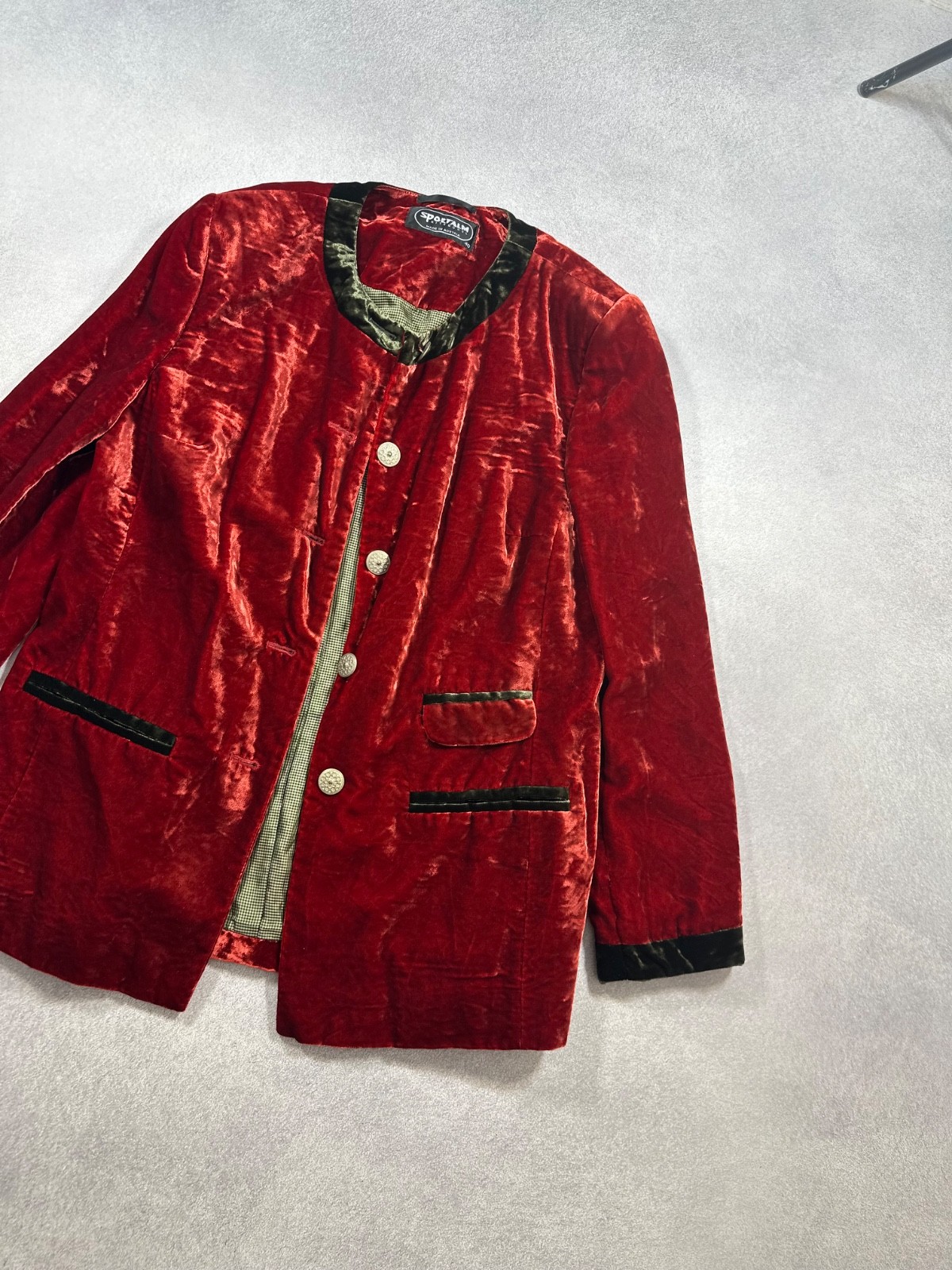 Vintage Sportalm Kitzbühel Velvet Dirndl Style Suit Set Austrian 80s EU 40 L
