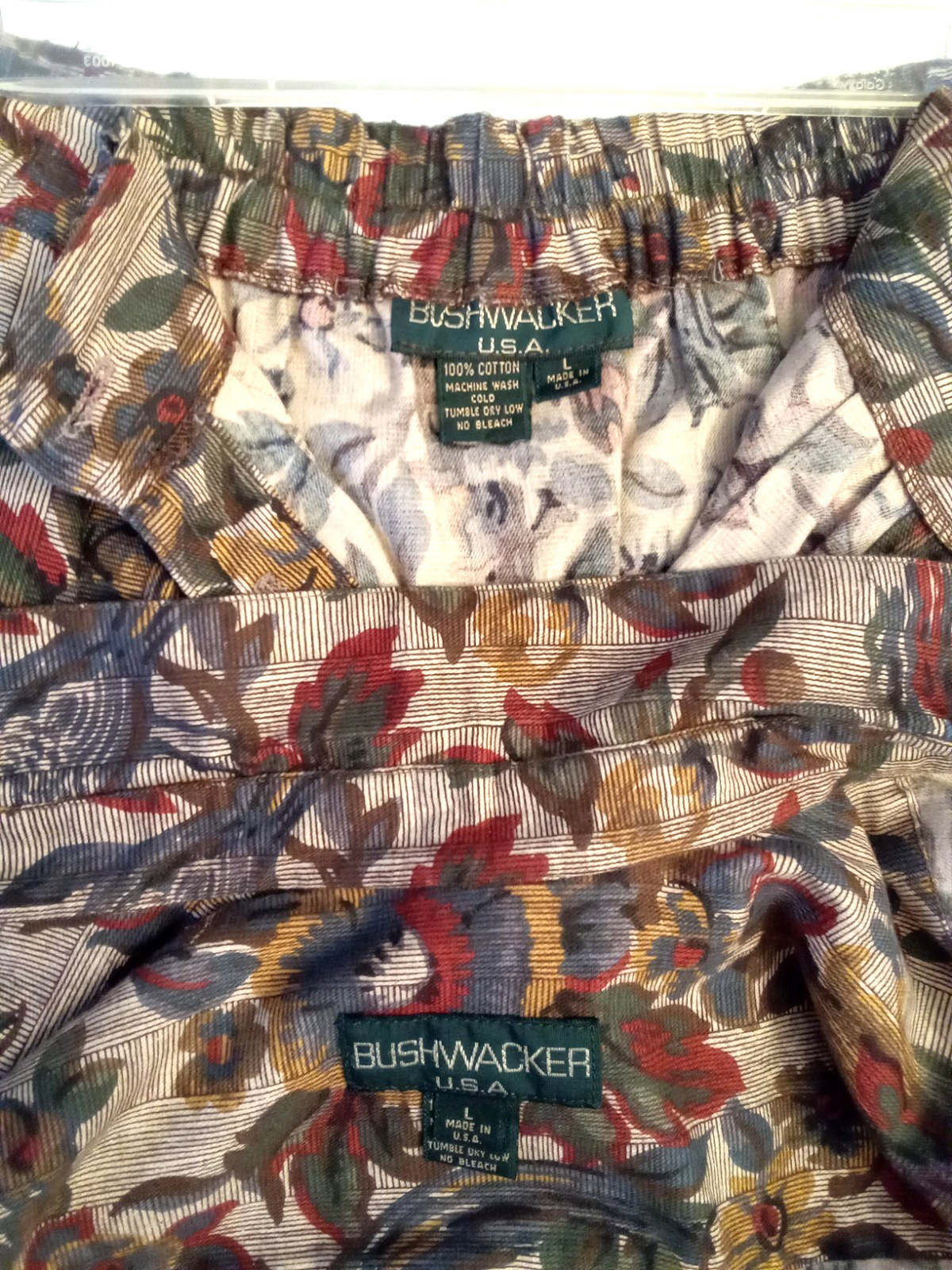 Bushwacker USA Womens Blouse & Skirt SUIT size L Floral Bird Pattern VTG Outfit