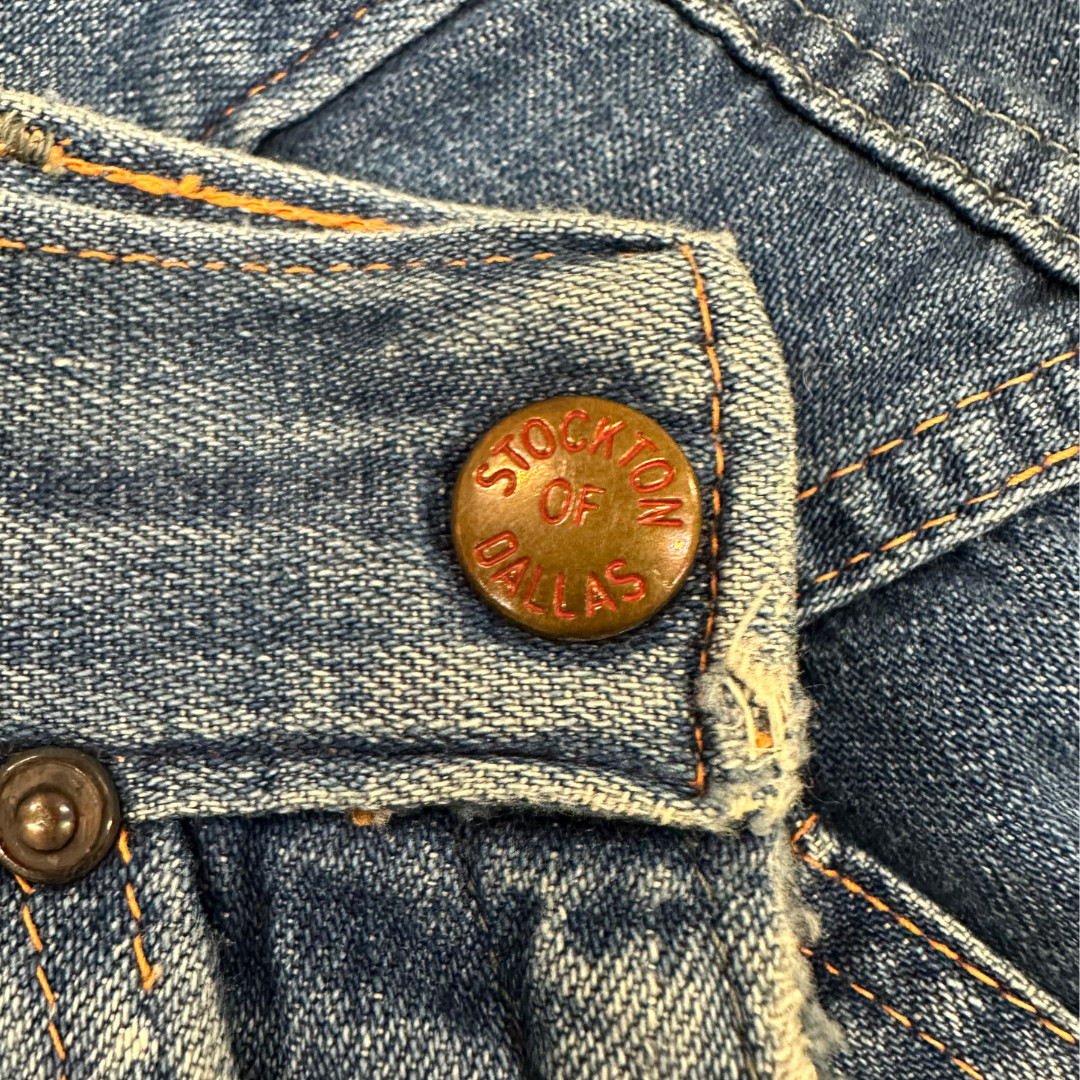 Vintage 1940s Stockton of Dallas Distressed Side Zip Western Riveter Jeans