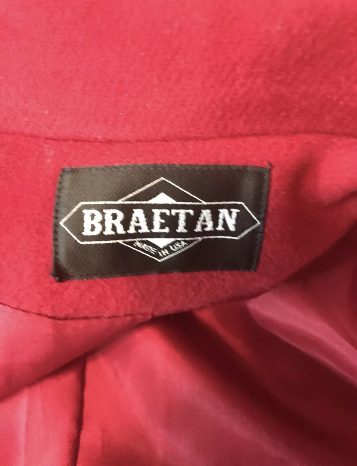Classic Vintage Ladies Red FORSTMANN BRAETAN Full Length Wool Coat Size: Small