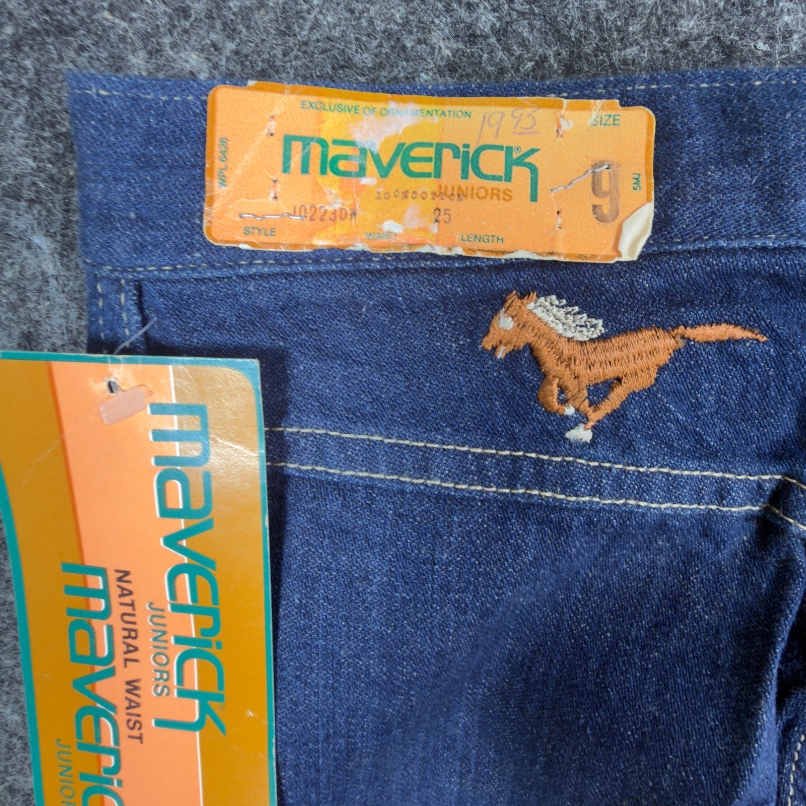 Maverick Vintage 70s Flare Jeans Juniors 9 Blue Cotton NWT Deadstock Made in USA