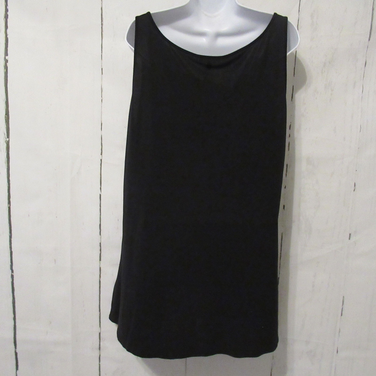 Eileen Fisher Tank Top XL Black 100% Silk Tunic Lagenlook Minimalist Capsule