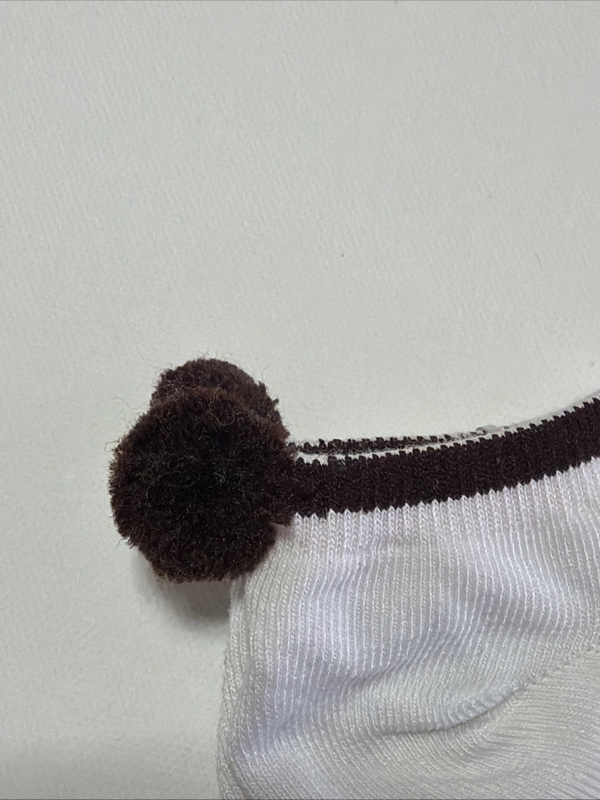 VTG Socks Women’s Brown 80’s Pom Sockettes 7-9 White NOS Acrylic Blend Nylon