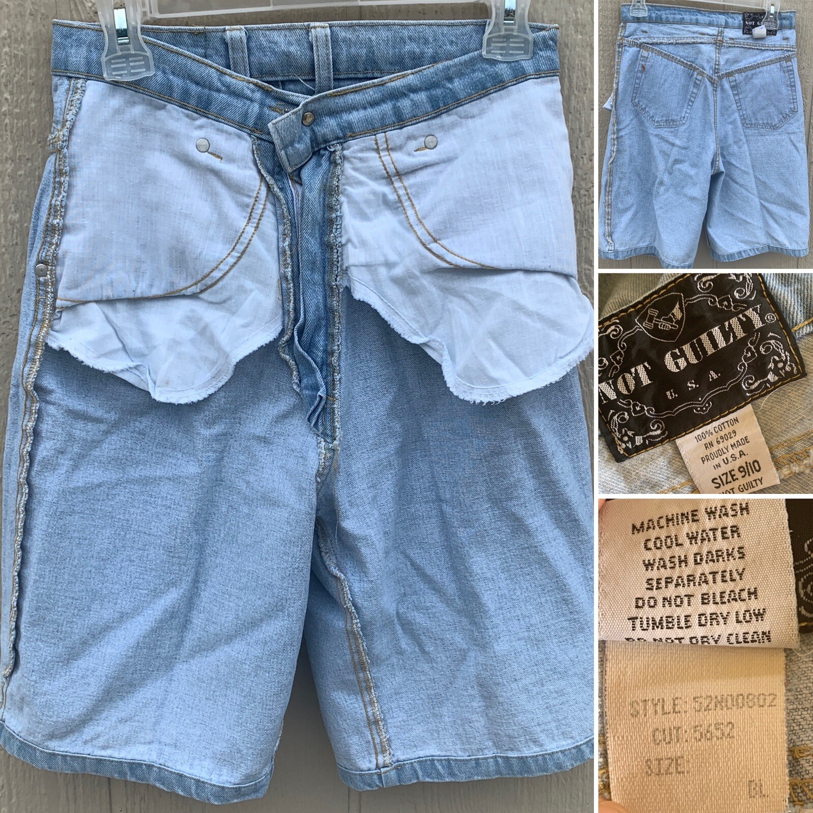 Not Guilty USA High Waist Denim Shorts 9/10 28 In Waist Talon 42 Zipper Jorts