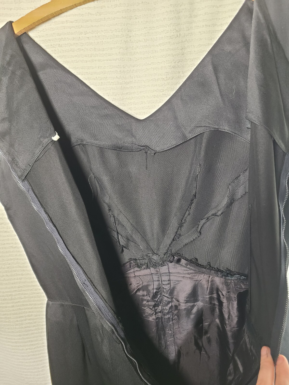 Vtg Black Party Dress 50s 60s Cross Princess Seam M L Pinup VLV LBD Couture