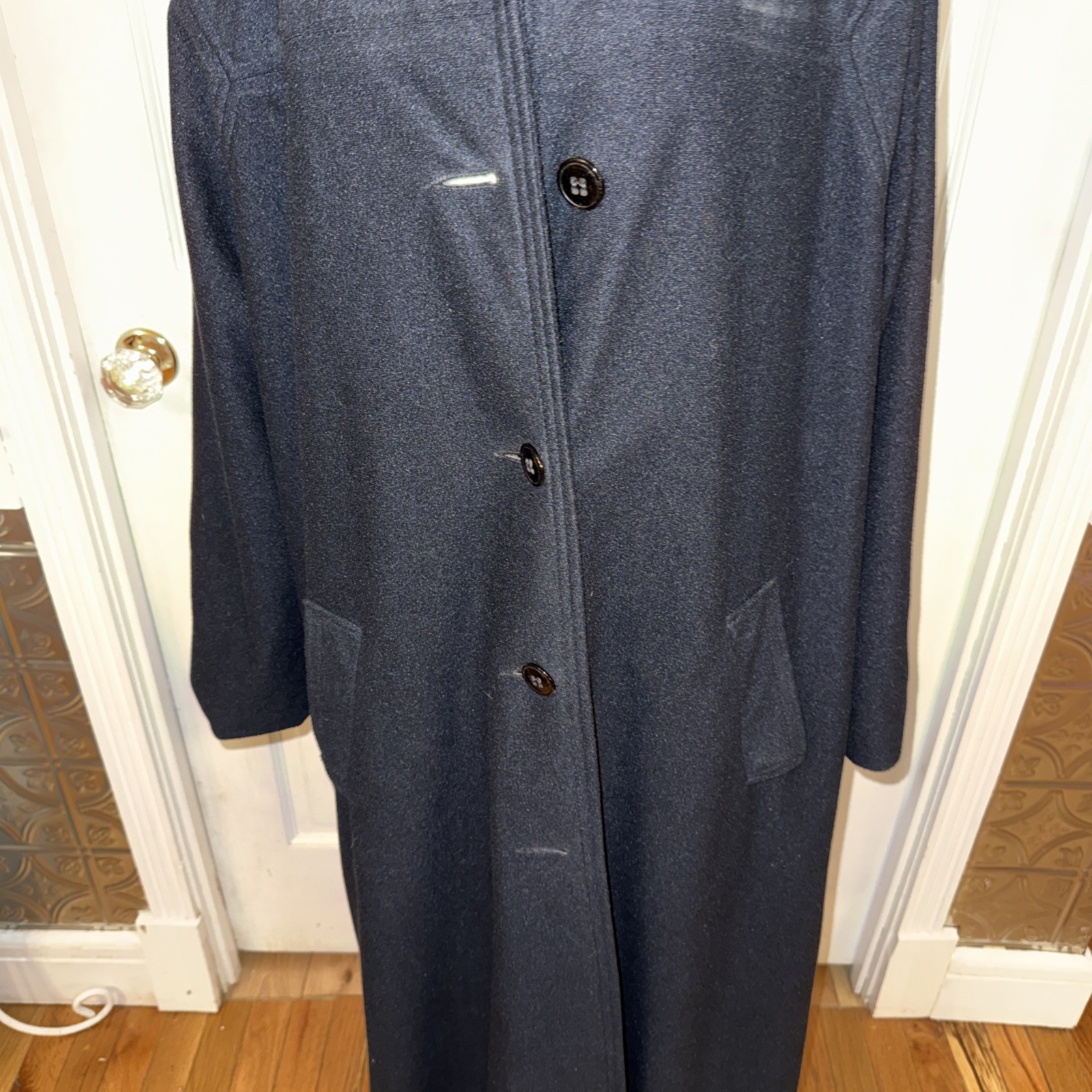 Komitor vintage long black Wool Swing coat, 2 X