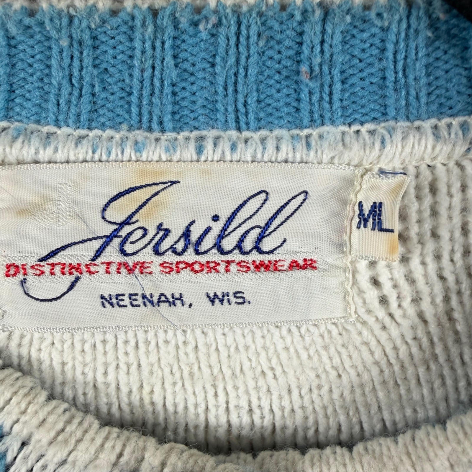 Vintage Jersild Nordic Fair Isle Cardigan Womens M/L Sweater Cottagecore Cropped
