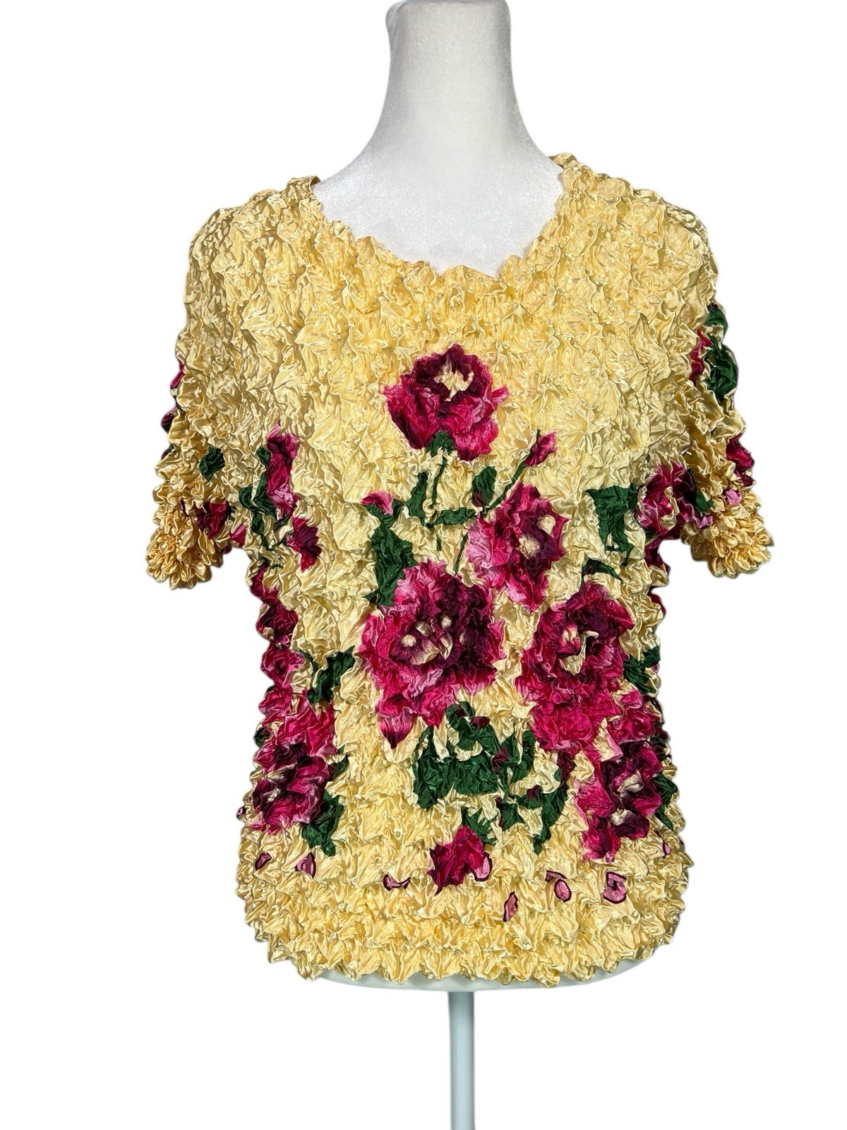 WHIMSICAL FAIRY POPCORN BLOUSE CRINKLE SHIRT MAGIC BUBBLE VTG Y2K RENAISSANCE