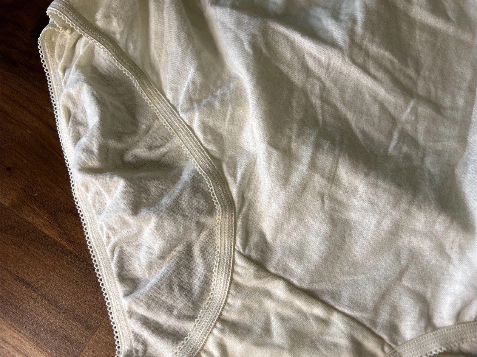 Vtg 90s Panty House Panties Sz 11 100% Cotton New Old Stock Cream Full Cut Brief