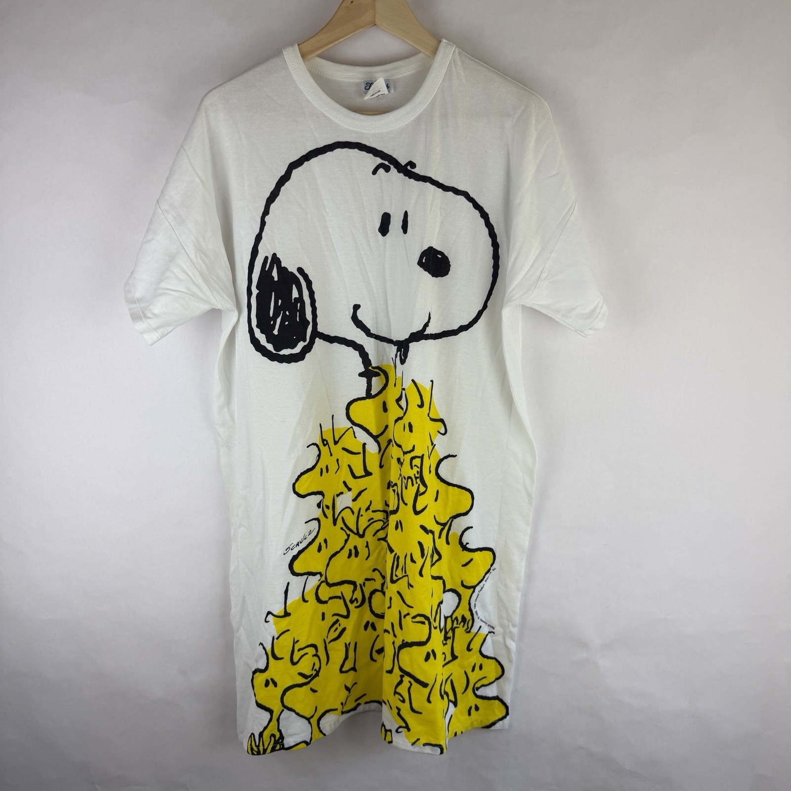 Vtg Peanuts Snoopy Woodstock T Shirt Dress USA Single Stitch 60s Vintage