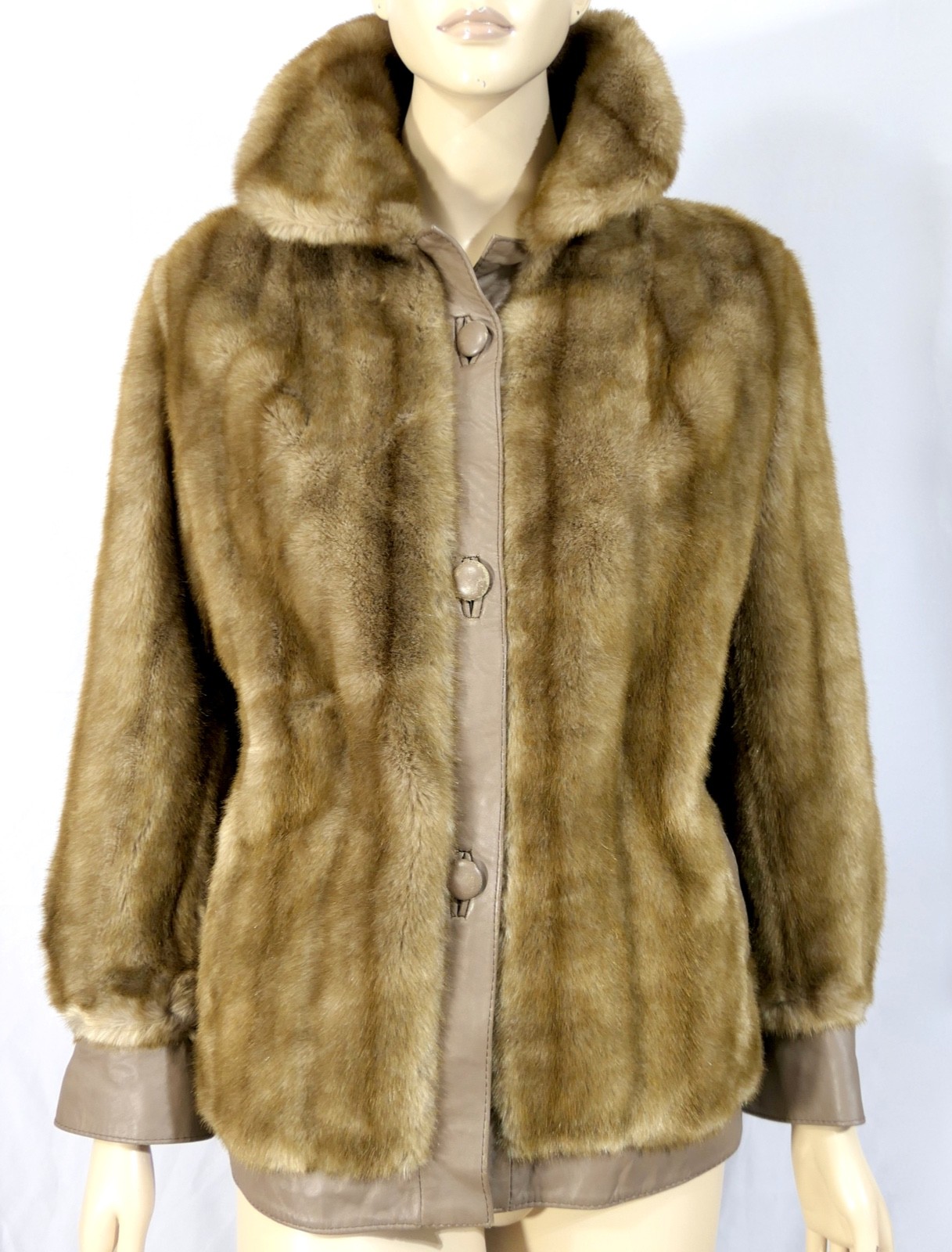 Vintage Mod 70s Faux Mink Fur Short Coat by Gino Rossi England Size M 8 S/M