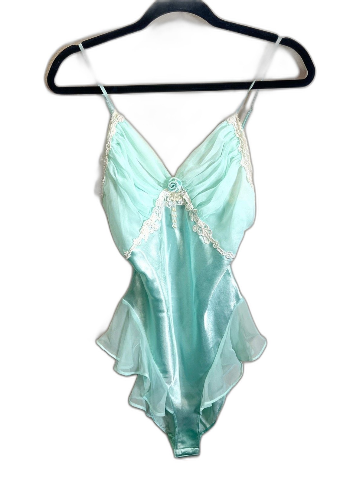 Delicates Intimates Bodysuit Size S Vintage 80’s Silk Aesthetic Sultry Lingerie