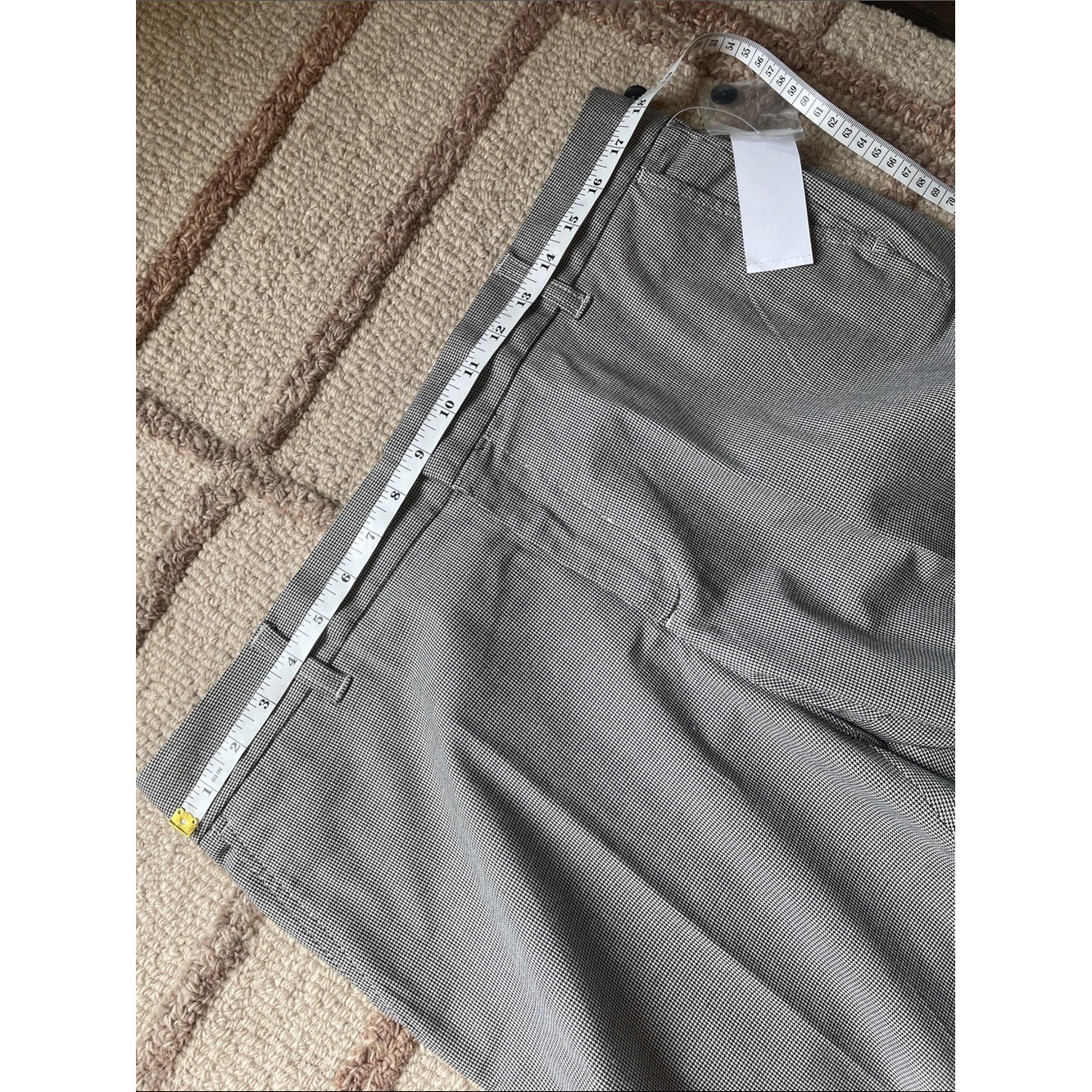 NWT Vintage Y2K Gap Tailored Trousers Pants Black & White Houndstooth Size 14
