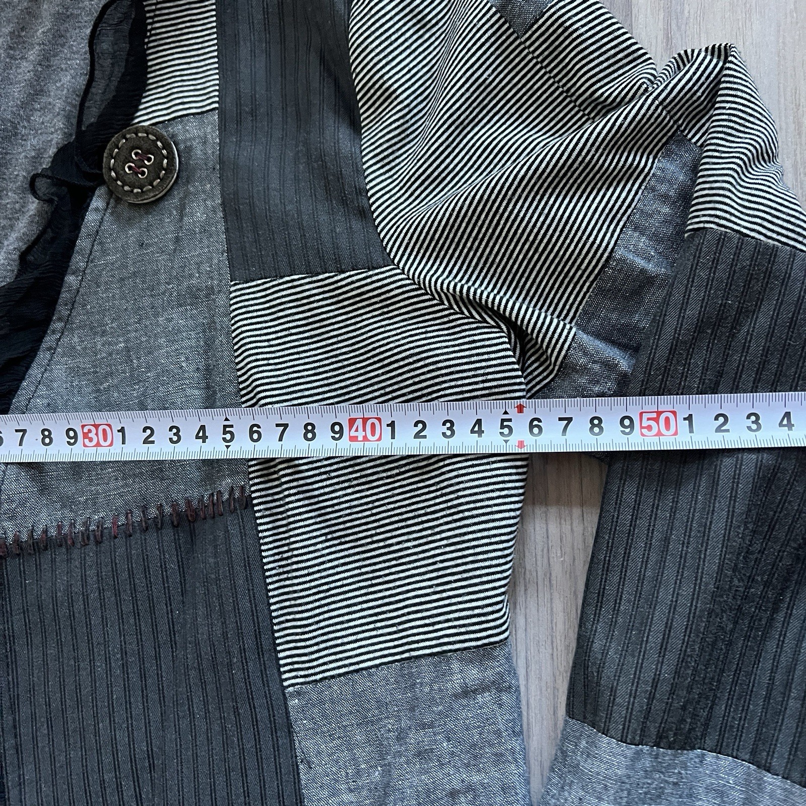 Vintage Grey and Black Patchwork Short Jacket, By Boo Radley, Woman’s Medium