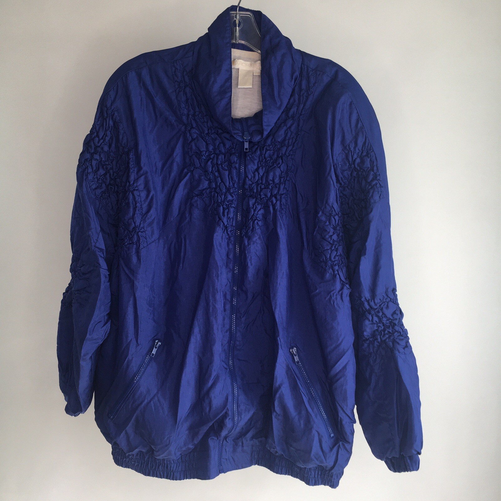 VTG 80’s Architect Womens 2X Blue Windbreaker Sweats Top Jogging Track Jacket