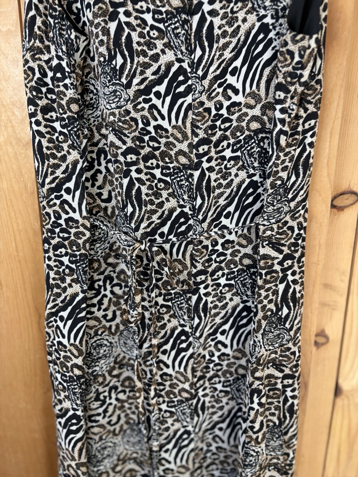 VTG CDC SLIP DRESS SLEEVELESS MAXI LEOPARD & Roses Women’s Sz 6 Y2K Slip Dress