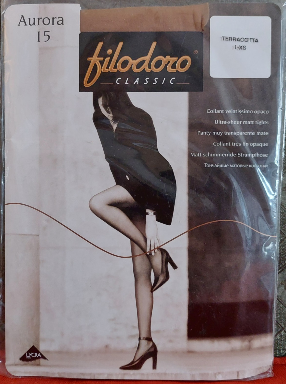 Vintage Pantyhose Filodoro Classic Aurora 15 Color Terracotta Size 1XS BFRIP2