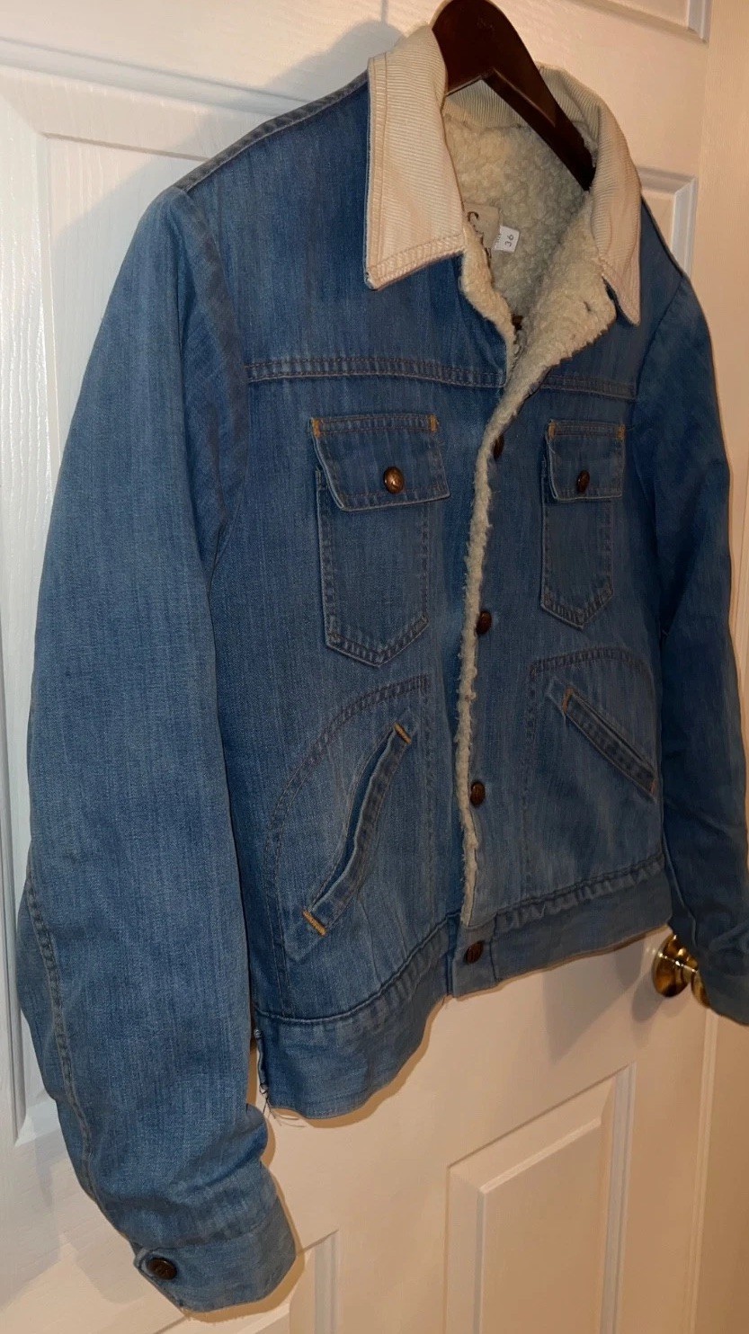 VTG DEE CEE Women ‘s 70’s Authentic Denim Sherpa Lined Trucker Jacket Size 36