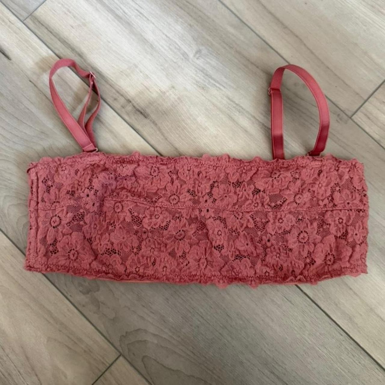 Happy by Aerie pink lace balconette bralette Size 36D fits Large bojo bralette
