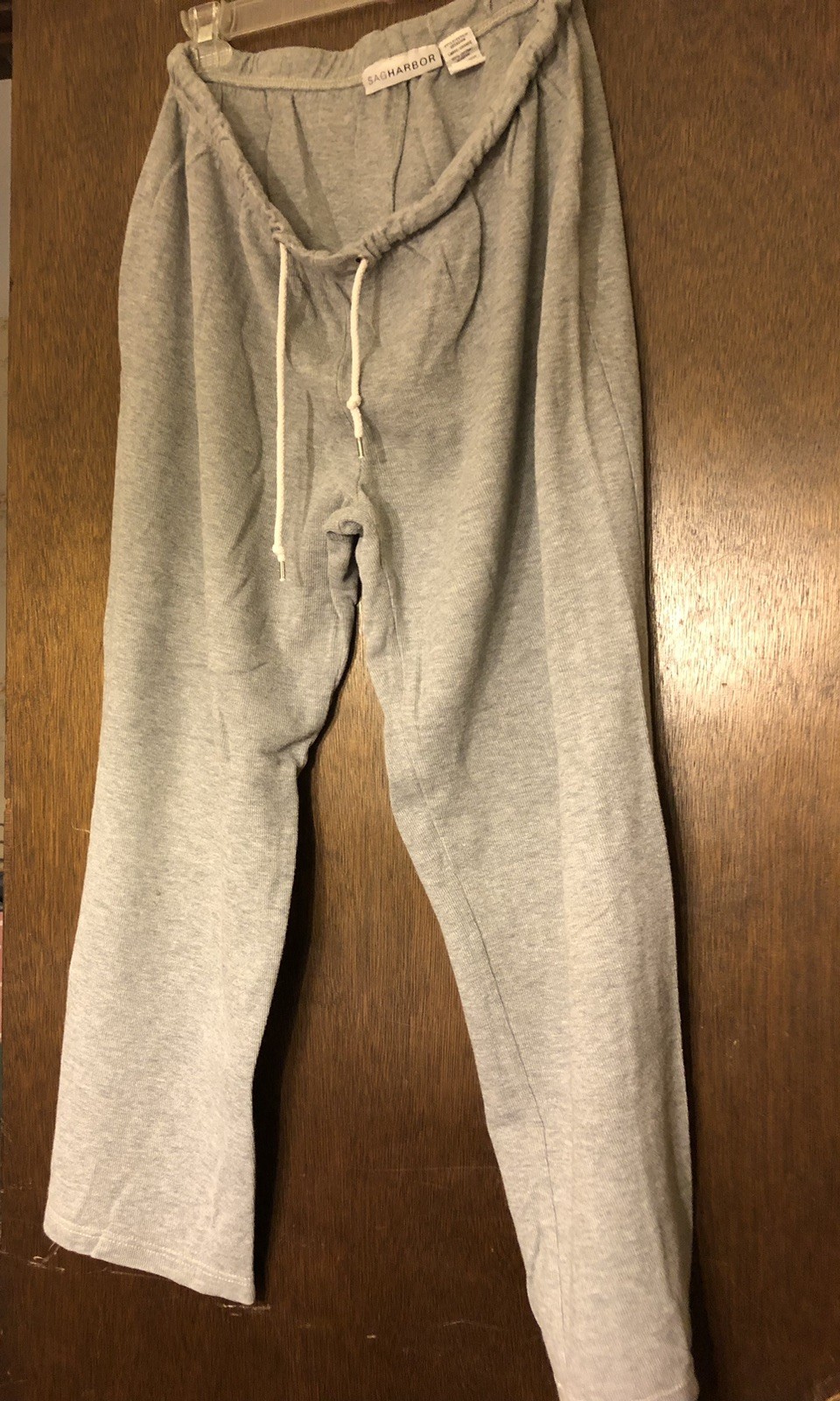 Women’s Size L Gray Cotton Inseam 27” Elastic Waist 34” Sag Harbor Sweatpants
