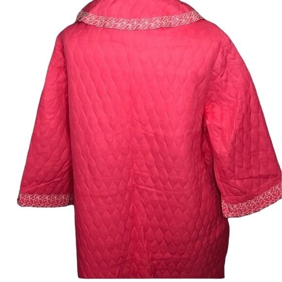 Vintage Coral Sears Pink Quilted Robe Housecoat M | Golden Girls | Roper Romp