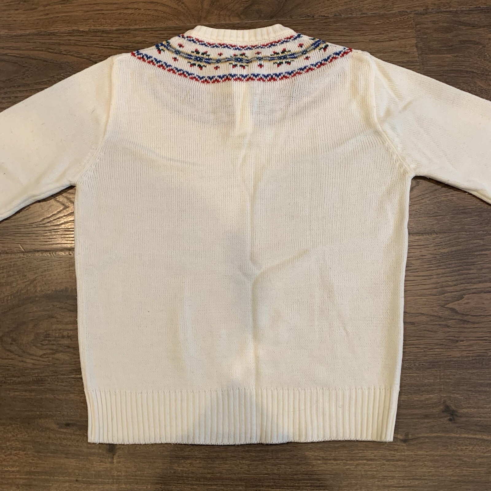 Vintage Women’s Sweater Size 42 Knitivo II Ivory White Pullover Fair Isle