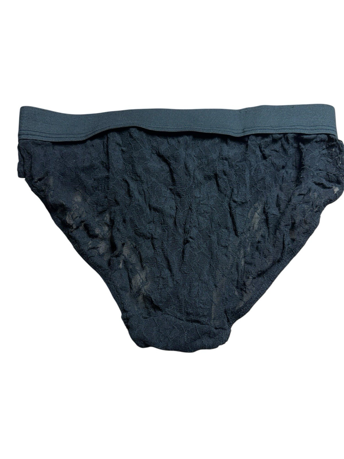 Vintage high cut 100% nylon black lace Brief panties sheer Size 22/24