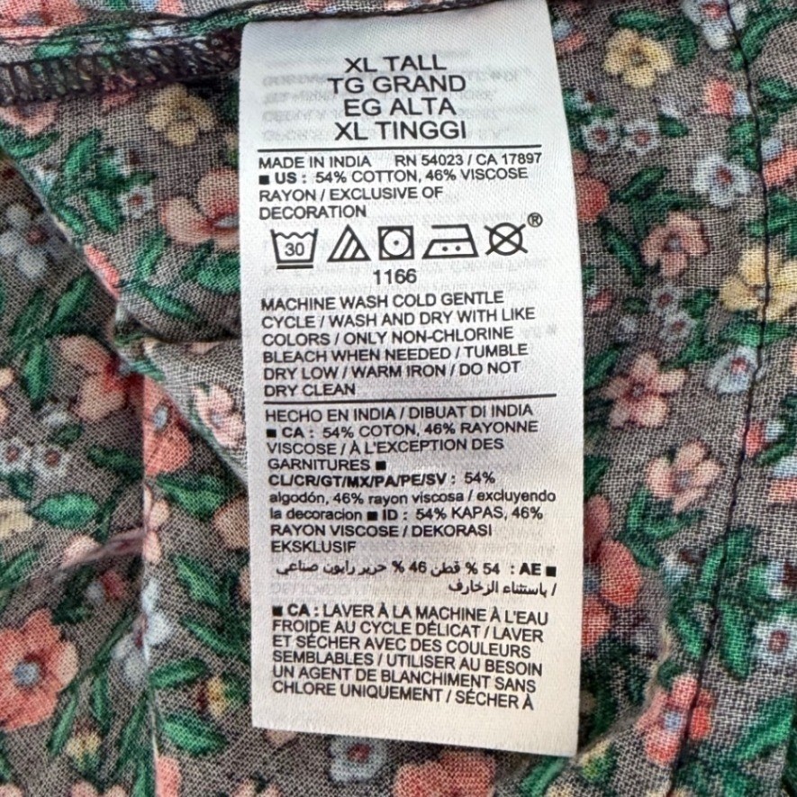 Old Navy Floral Maxi Dress Long Sleeve Tiered Boho Cottage Prairie XL TALL NWT