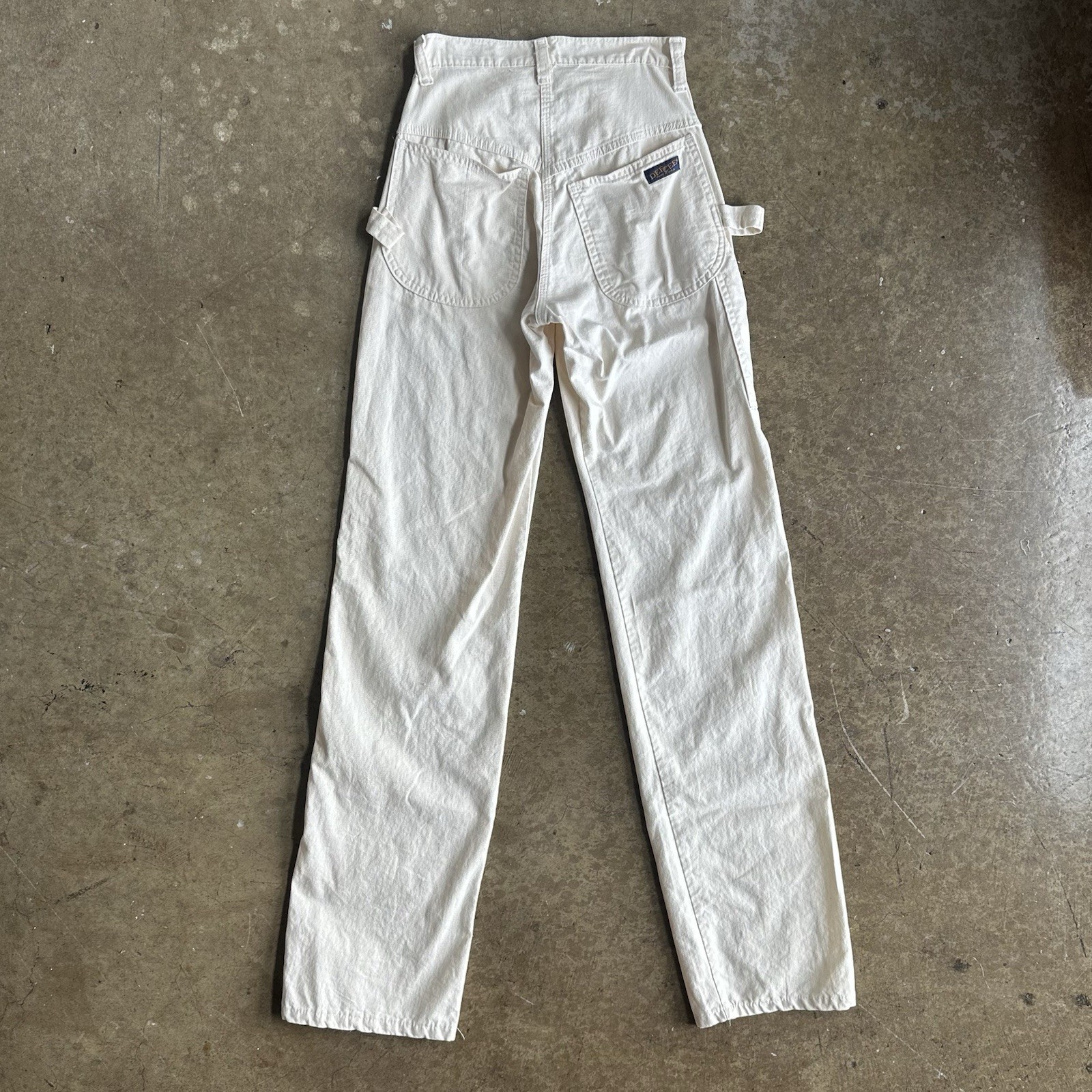 Vintage 80’s Dee Cee Cotton Canvas White Carpenter Pants | Size 26×36