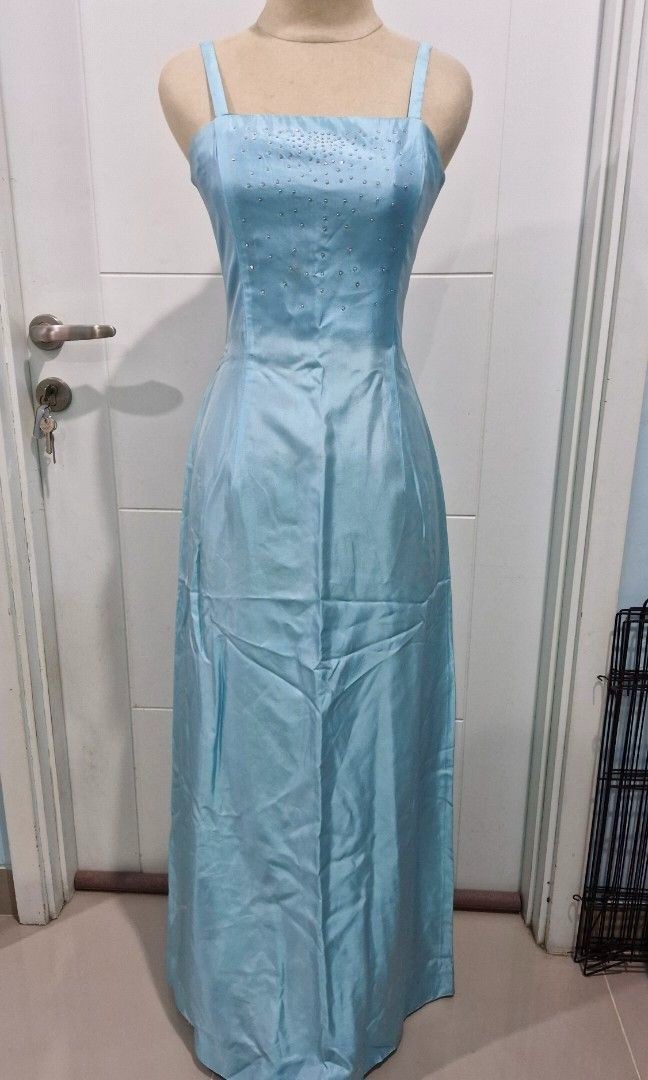 Vintage Y2K Jessica McClintock For Gunne Sax Millennium 2000 Blue Gown Size 5