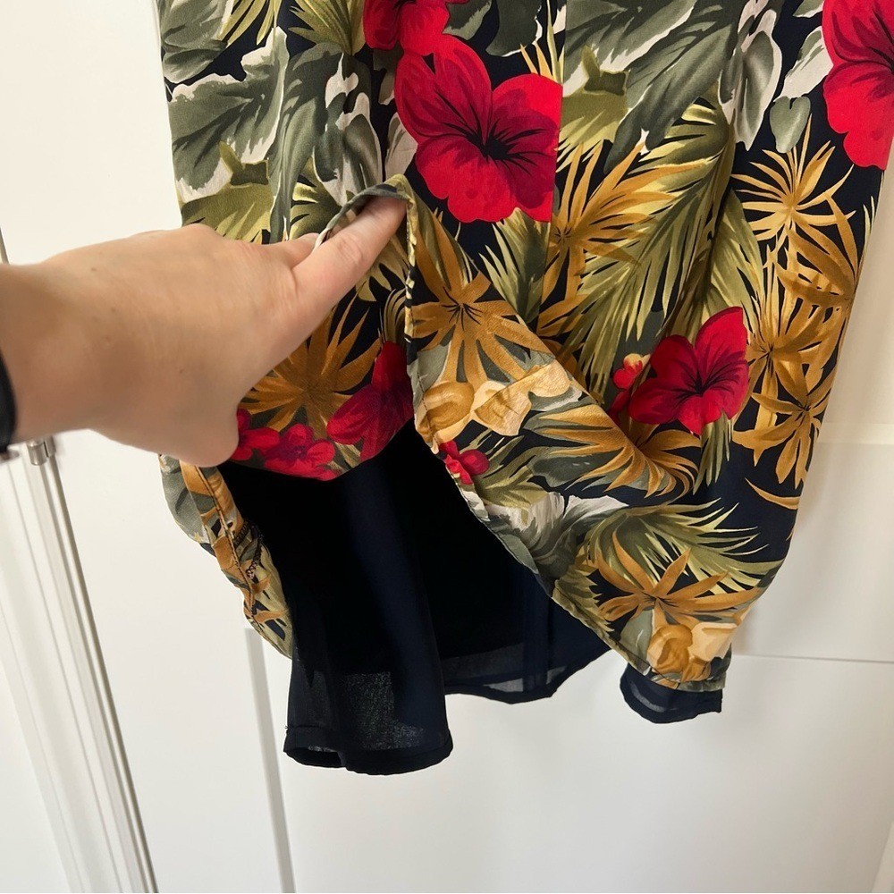 Liz Claiborne Vintage 90s/Y2K 100% Pure Silk Tropical Floral Maxi Skirt 🌺🌴
