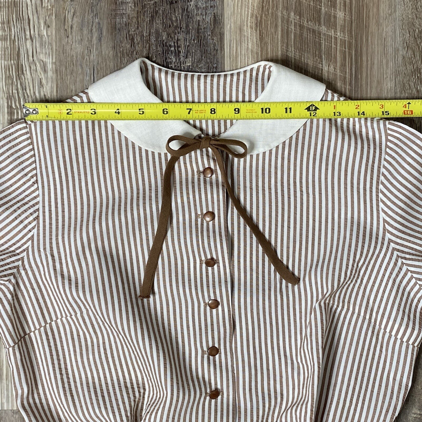 1950s Aldens Fashions Vintage Seersucker Striped Dress Medium NOS Malt Shop