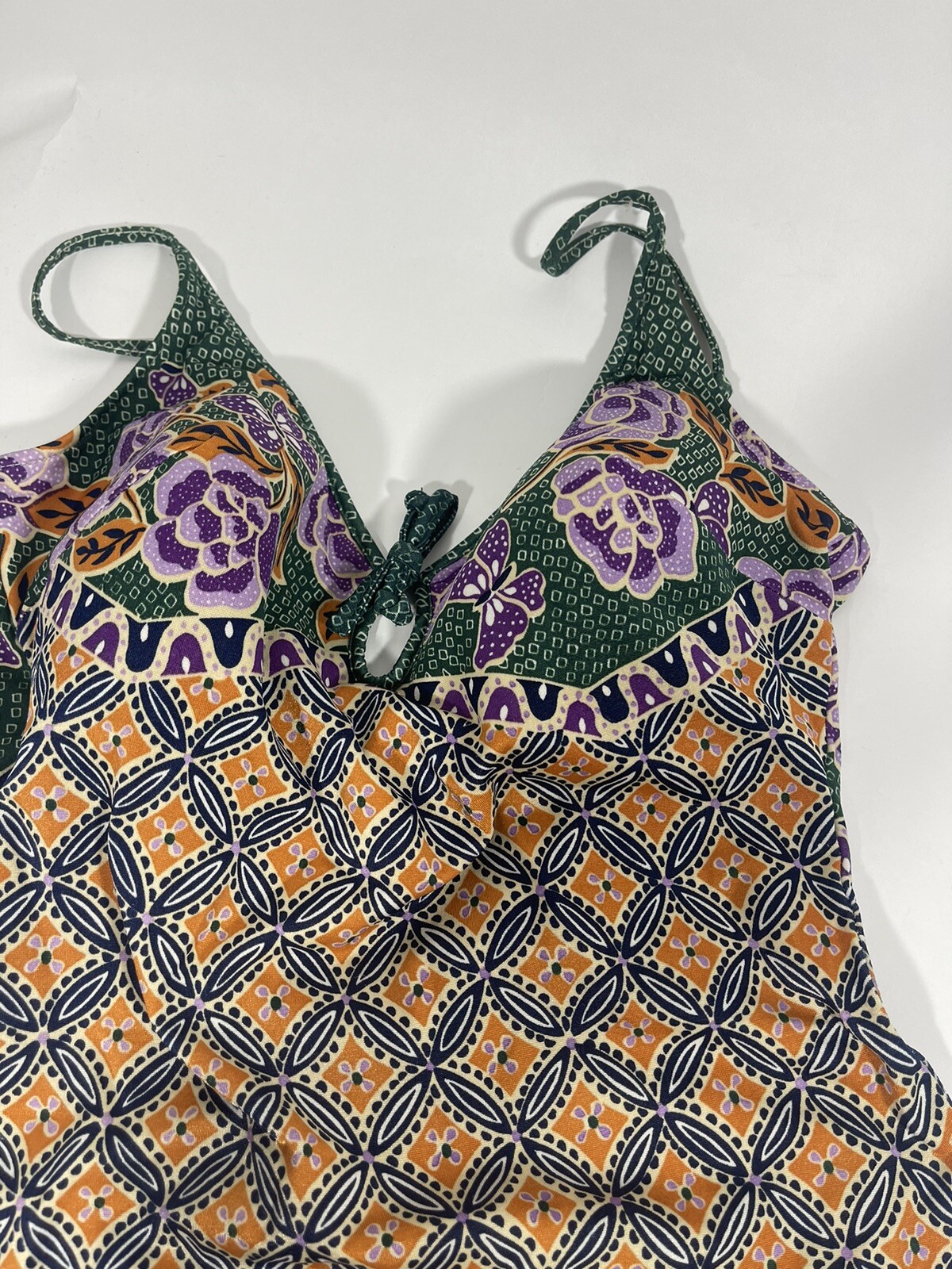 VINTAGE 60s 70s COLE OF CALIFORNIA Swimsuit Retro Floral One Piece Size 16