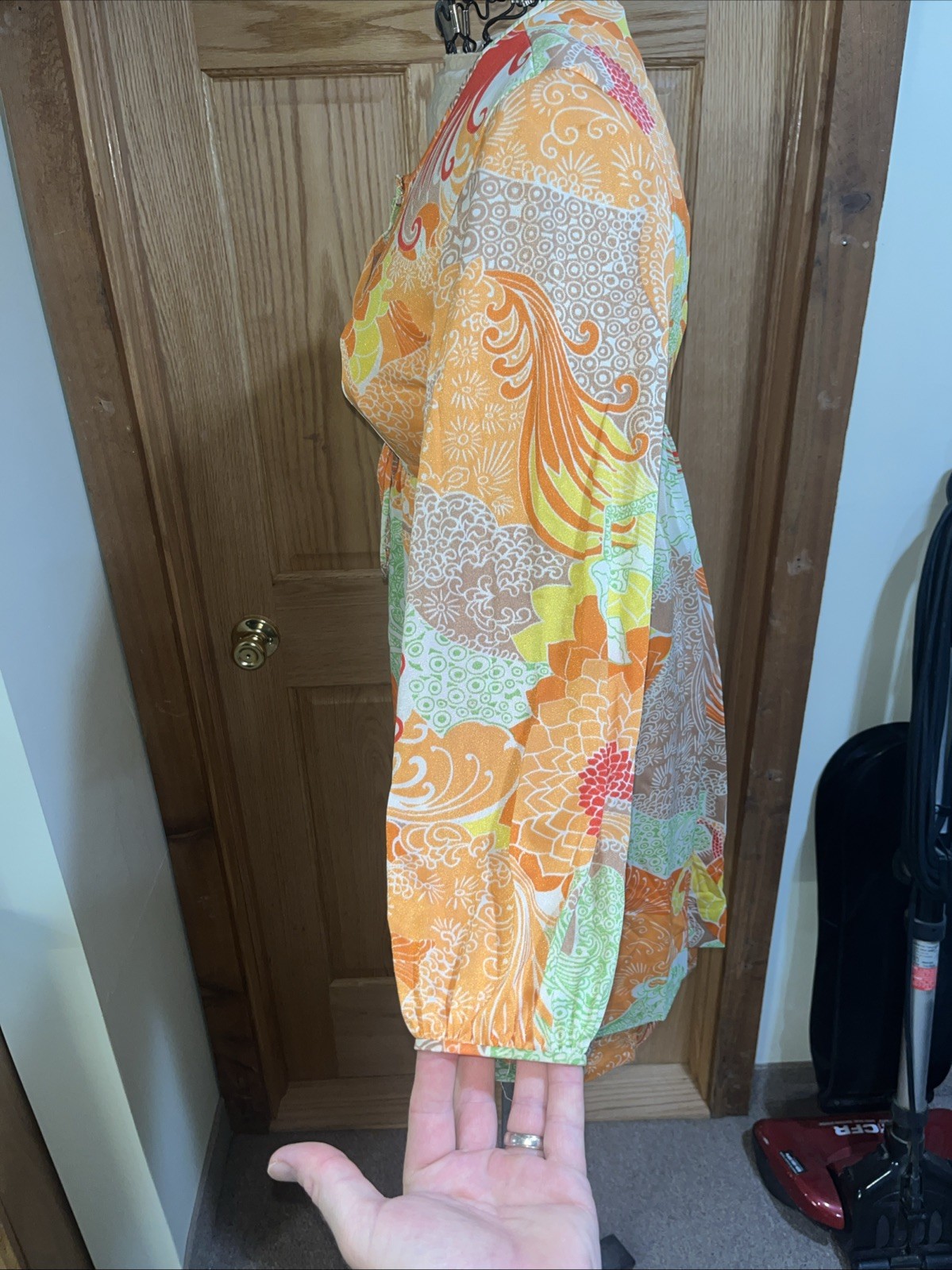 Vtg 60s Gossard Artemis Sheer Nylon Dress/Night Gown Bright Floral Read
