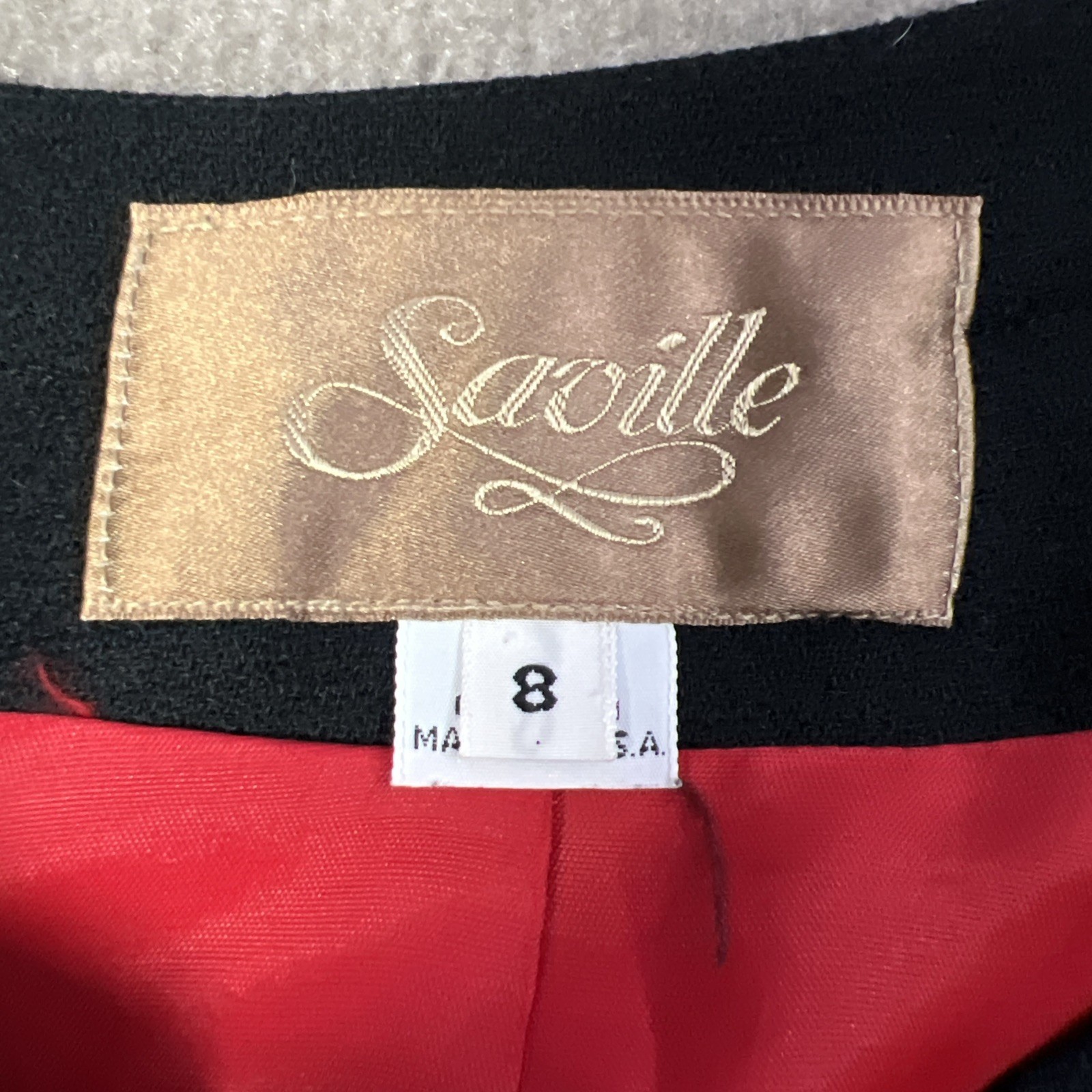 Saville Woolmark Jacket Blazer Red Sz 8 Vintage Lined Single Button Shoulder Pad