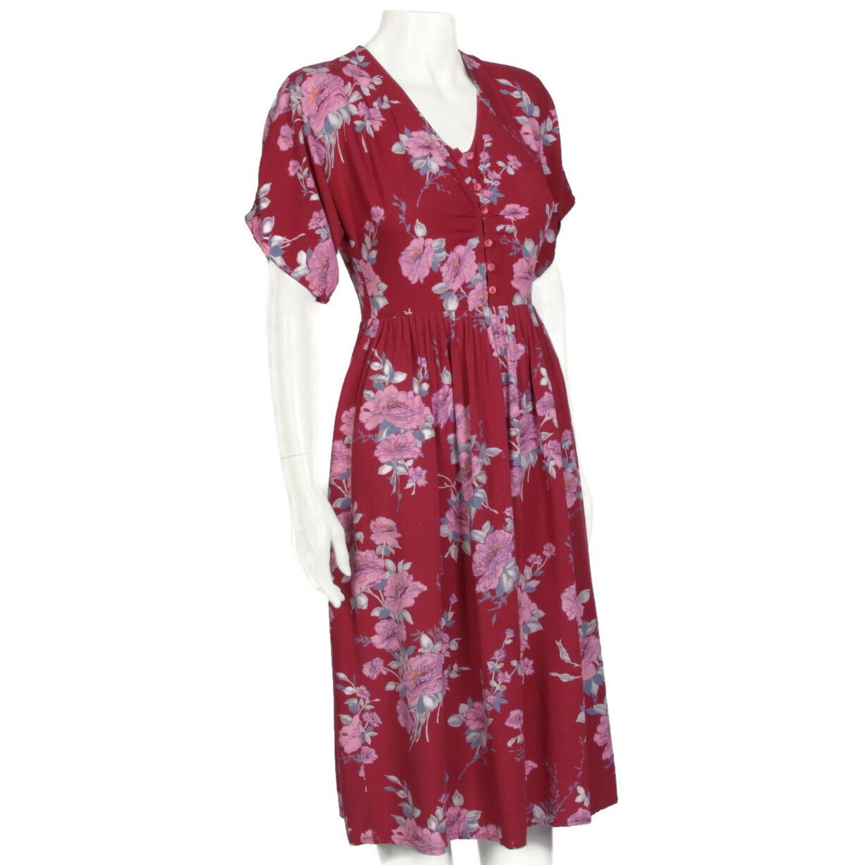 Vintage ANASTASIA Paris Purple Floral Cottagecore Dress 40FR XS/S France /680