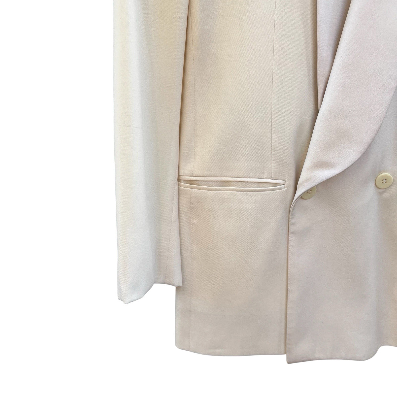 VTG 80s 90s Giorgio Armani Barney’s NY Ivory Dinner Jacket Double Breasted