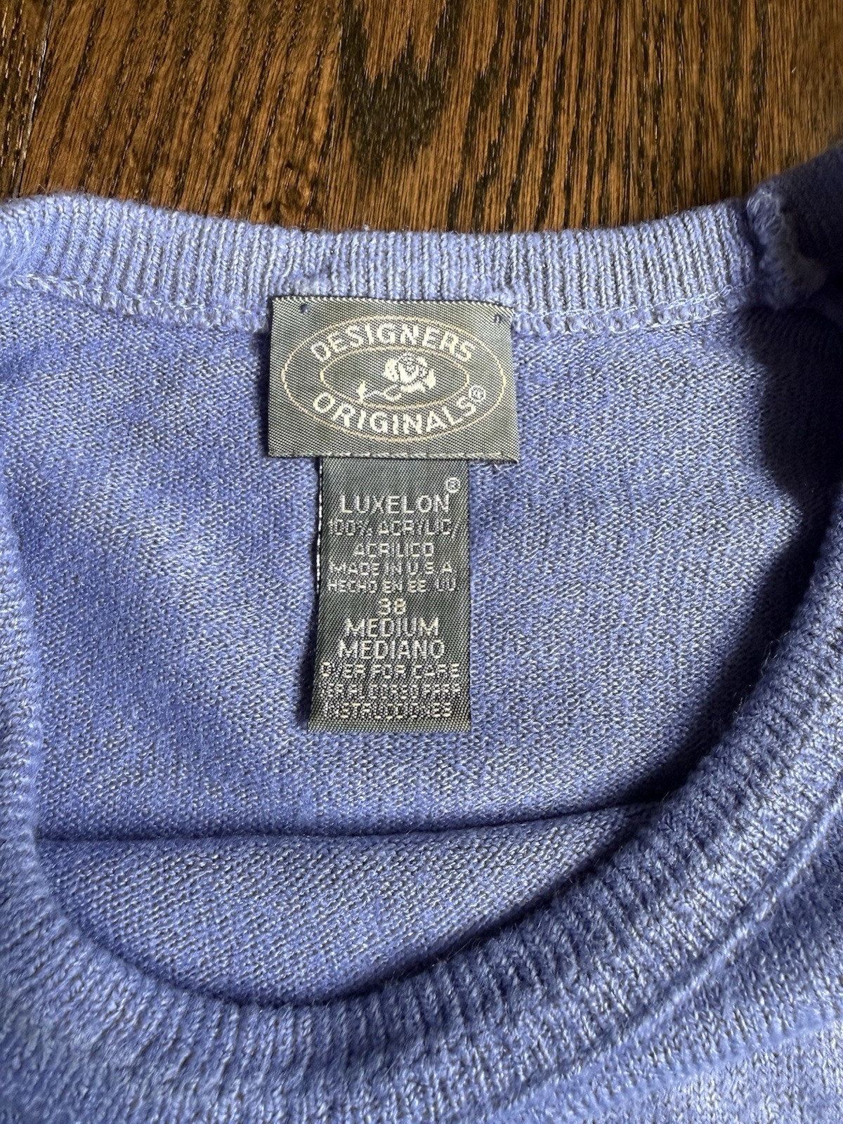 Designer Originals Vintage Sweater Set Periwinkle Made In USA M Acrylic
