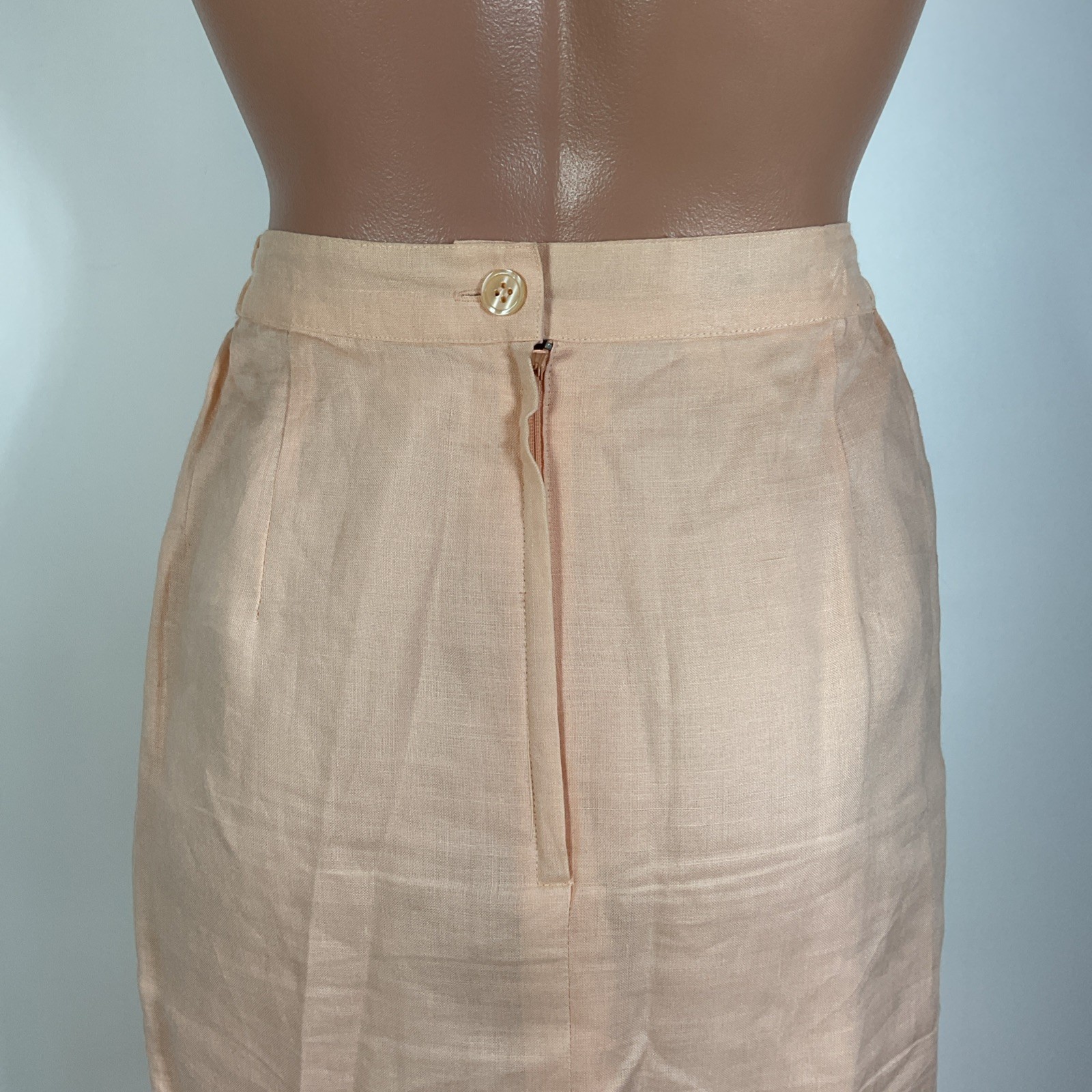 Vintage 80s DAVINCi Pink Suit Puffy Sleeve Suit Jacket Skirt 16X Beaded Linen
