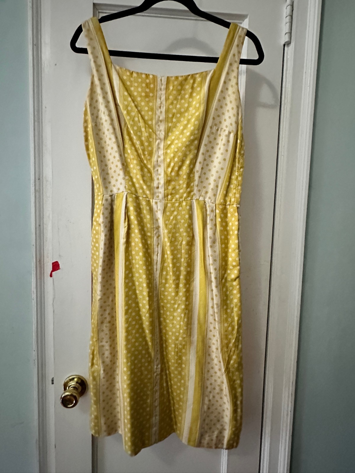 60’s vintage yellow and white polka dot dress + cover up