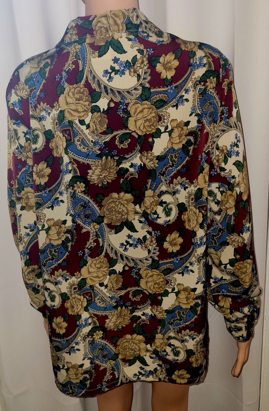 Vtg 1980s Bon Worth Button Up Floral Top Size M