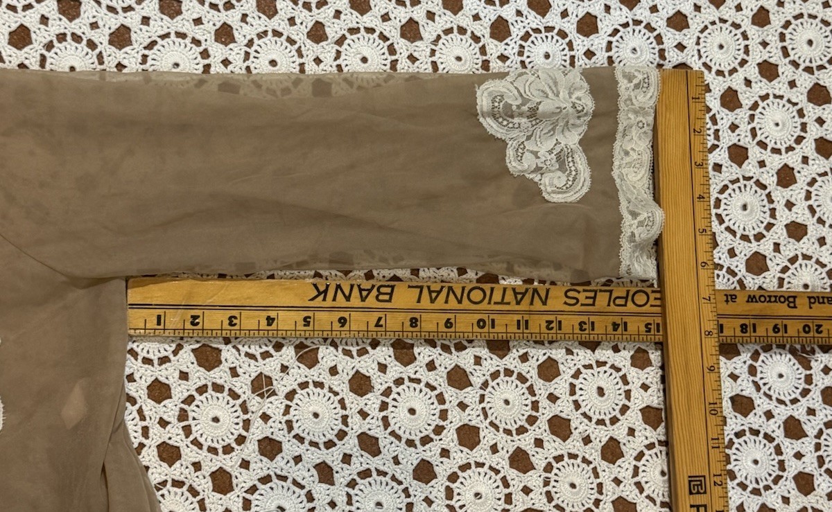 Vtg 60s 70s Gilead Sexy Nylon Lace peignoir Sheer Coverup Romantic Lounge As Is