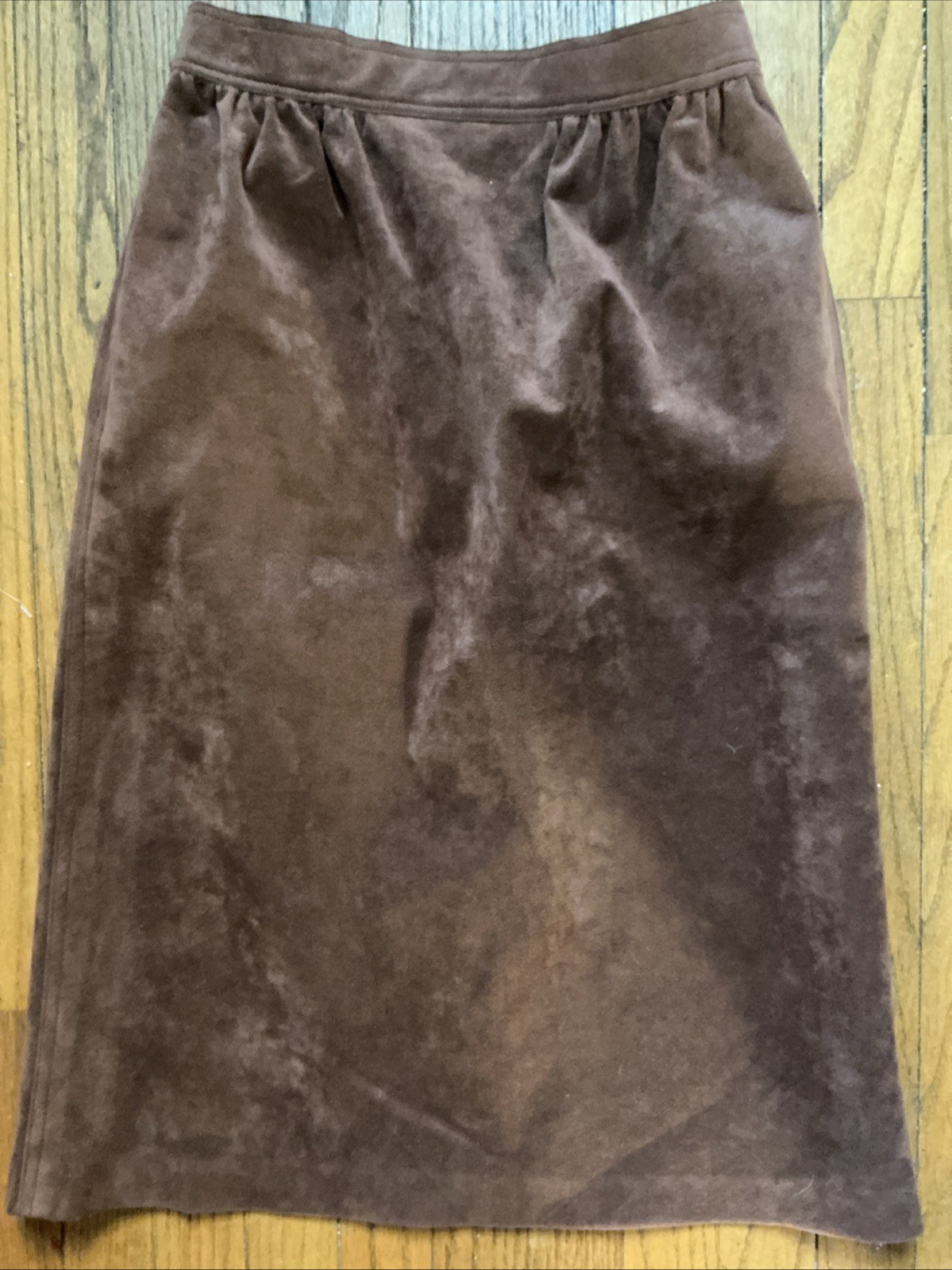Vintage 70’s Ultra Suede Skirt Womens 10 Brown Zip Midi Corpcore Classic Luxury