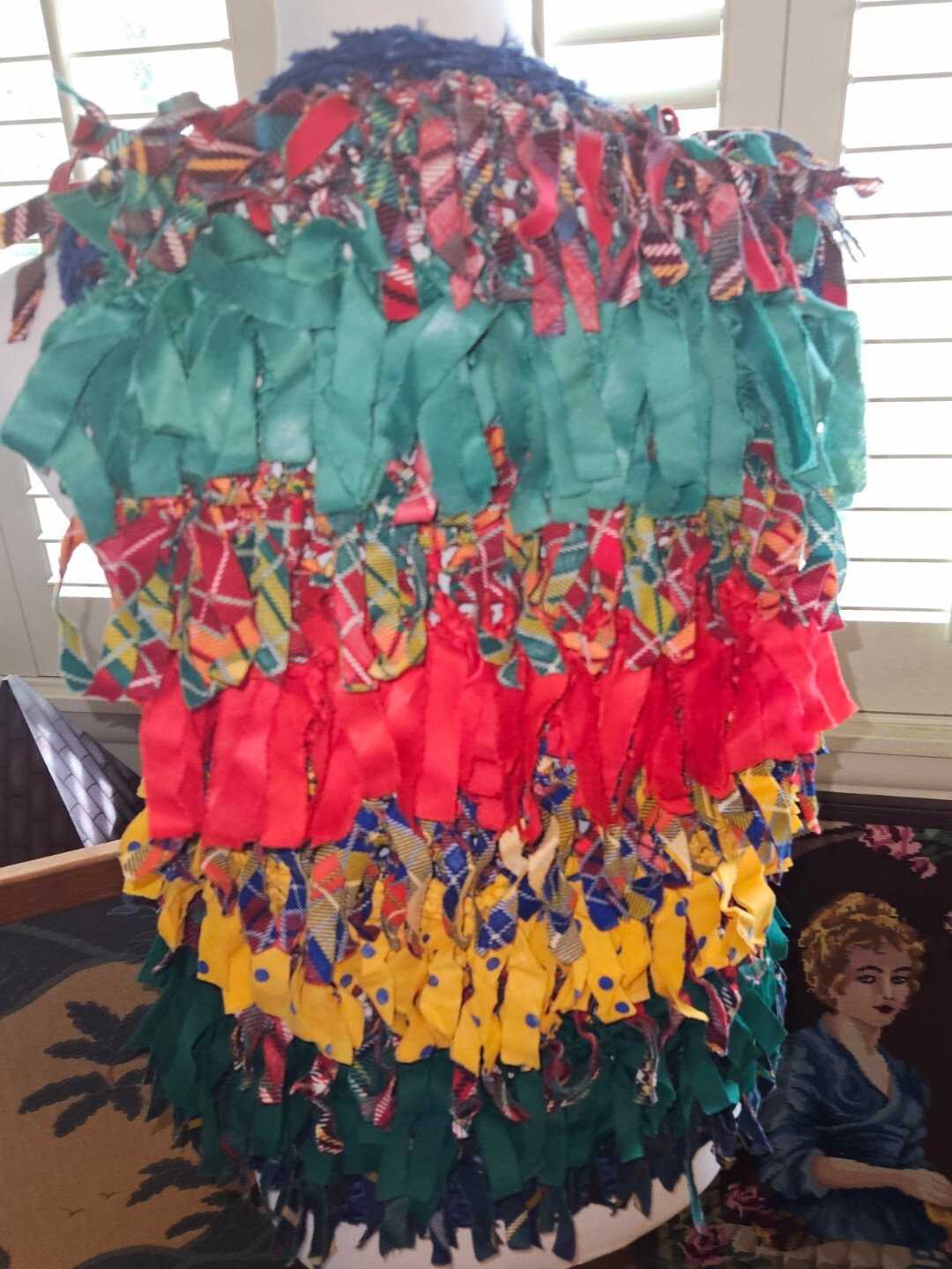VTG 1989 Estelle Gracer Hippie Rag Rug Artisan Vest Multicolored Open Size S