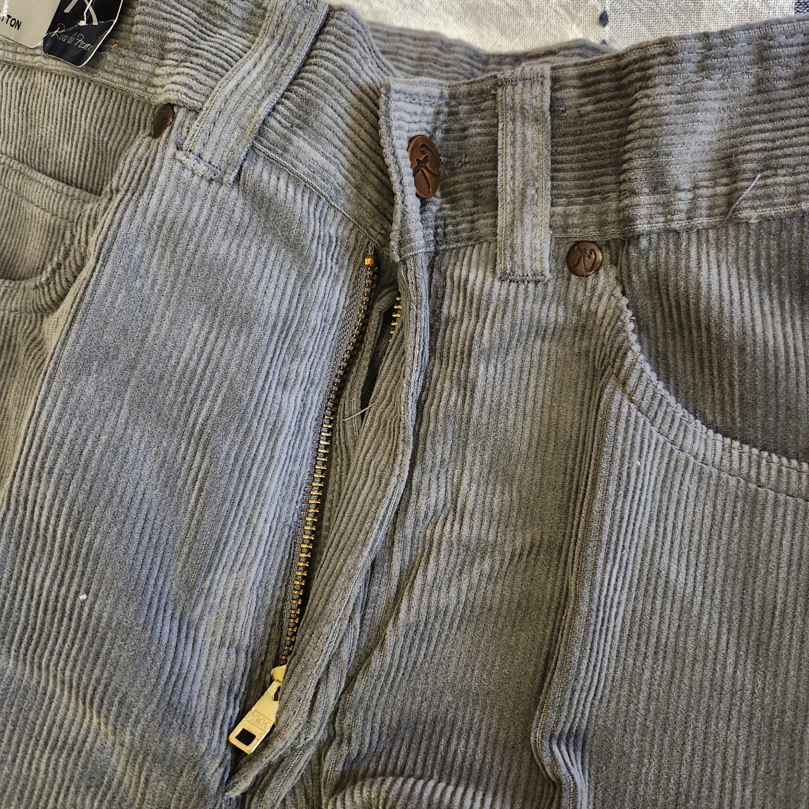 NWT Vintage Rene De France Corduroy Pants Charcoal Gray 80s Waist 28 Style #1753