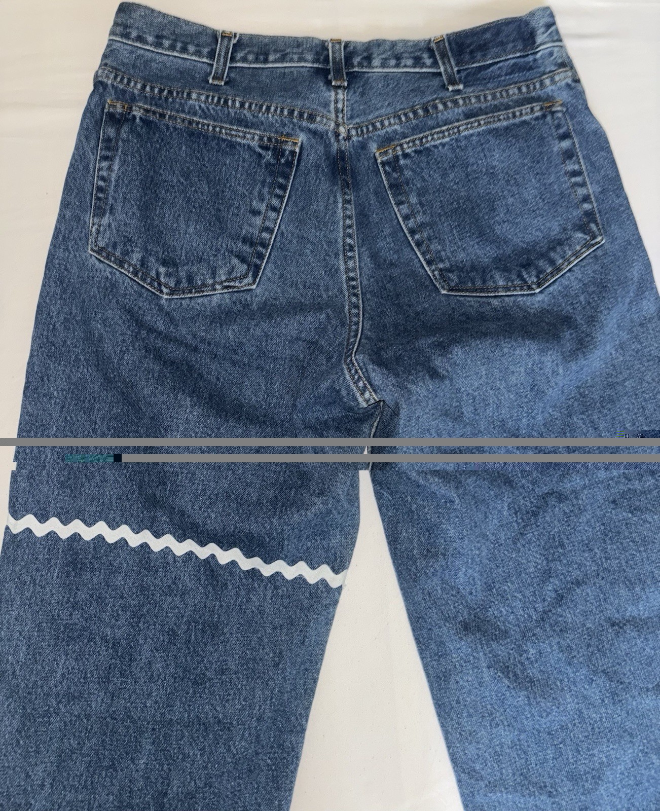 Customized Arizona Jeans Vintage Bell Bottoms 70s Geometric Print 33×30 Purple
