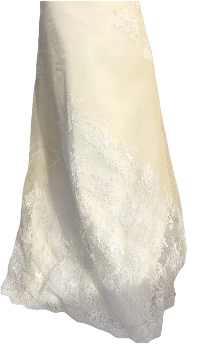 Vtg 60s 70s Lace Cream Wedding Gown Dress Edythe Vincent Alfred Angelo Boho S M