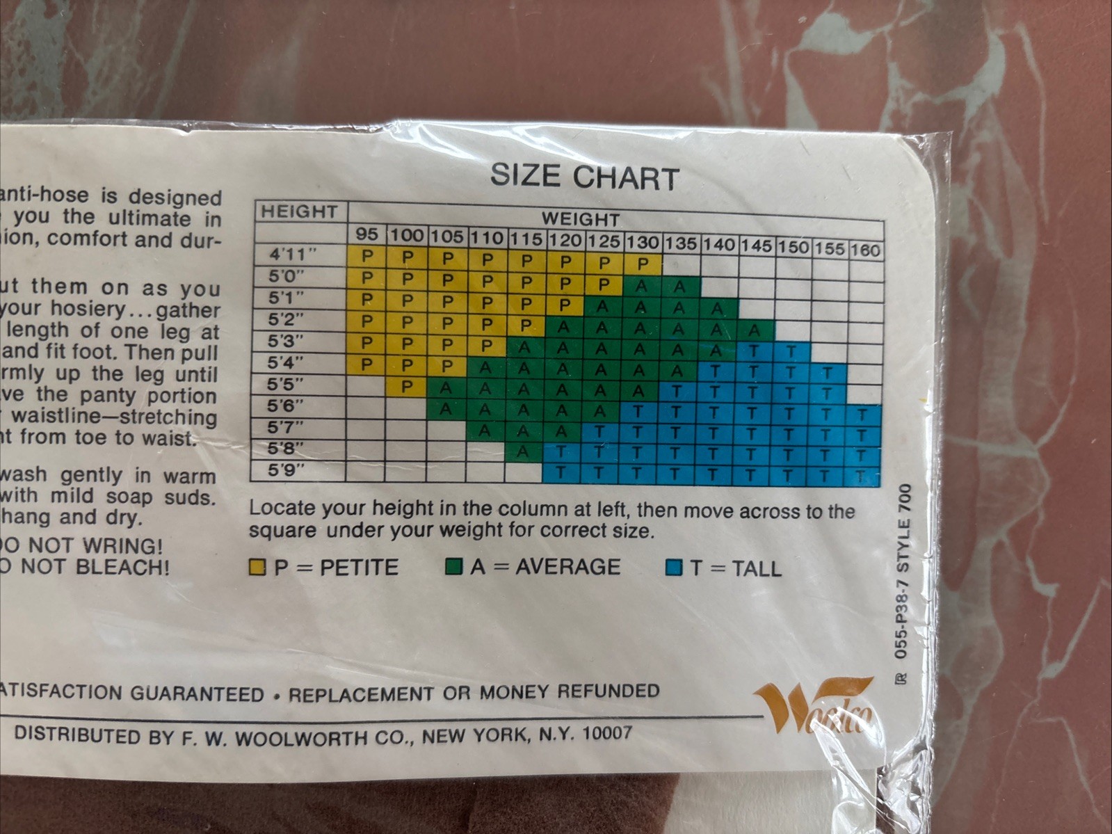 VTG NOS 70s Petite Belle Panti Hose Average Suntone 100% Nylon Woolworth NY USA