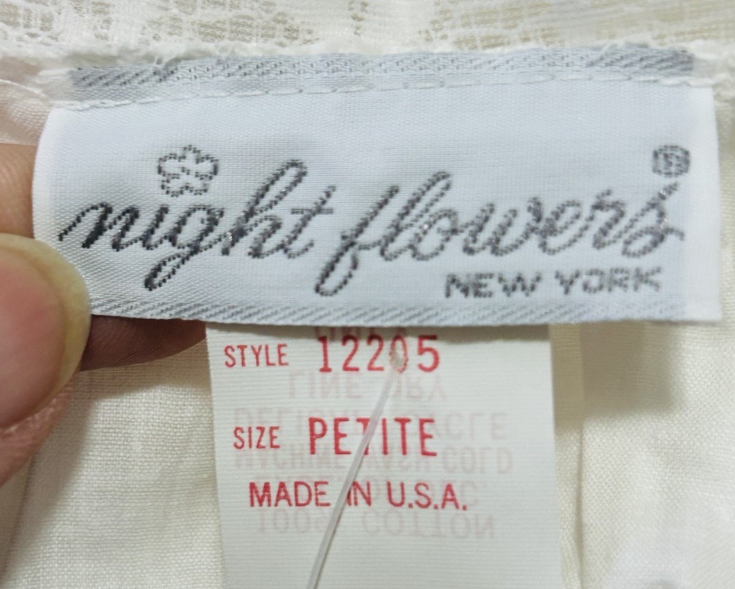Night Flowers New York 100% Cotton Midi Dress Nightgown Cottagecore Petite 12205