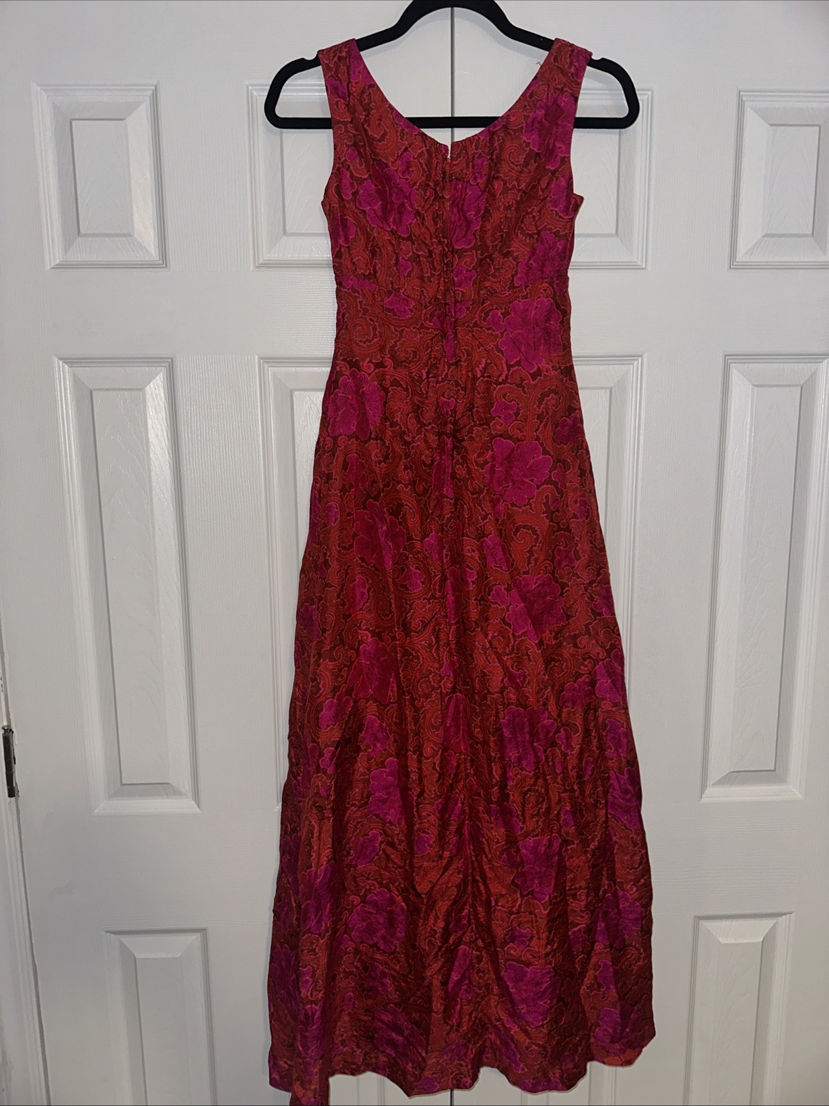 Vintage 60s Homemade Thai Silk? Dress Boho HIPPIE Floral Jim Thompson Style?